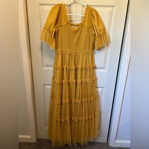 JessaKae Mustard Tiered Maxi Dress